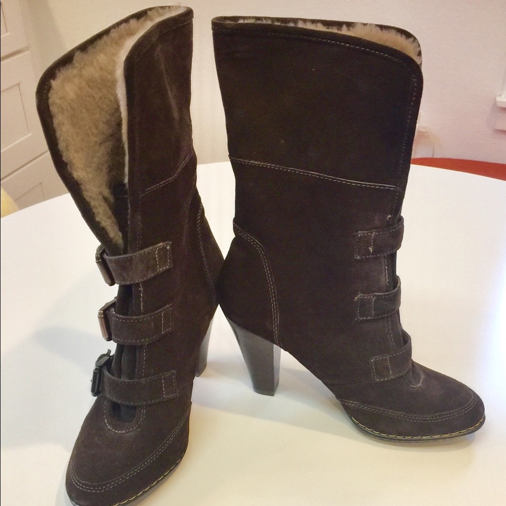 Sofft Chocolate Brown Espresso Suede Boots - 9